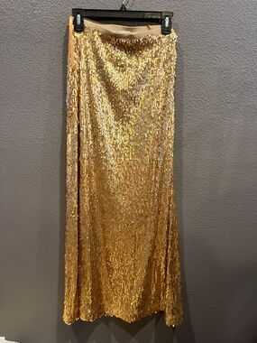 Chelsea & Violet Gold Sequin Maxi Skirt